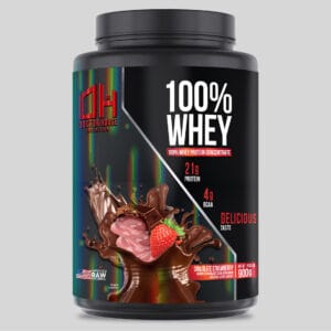 Whey Protein 100% concentrado - 900g - Chocolate com Morango